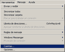 Acceso a las cuentas de correo en Outlook Express